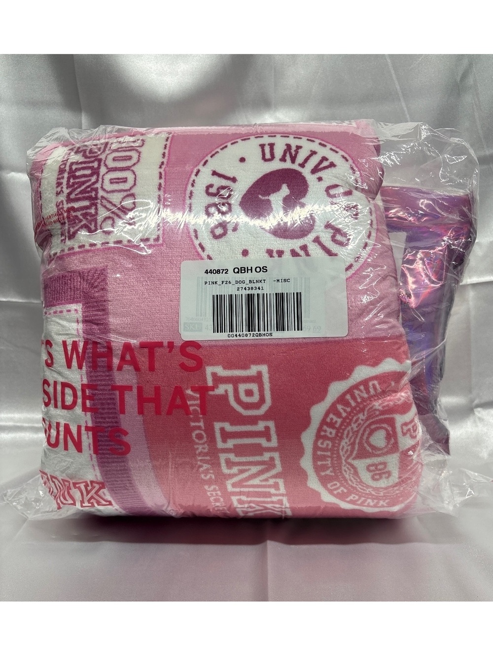 Victoria's Secret PINK Friday Limited Edition Plush Blanket 50x60 W/Mystery Dog